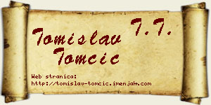 Tomislav Tomčić vizit kartica